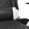vidaXL Chaise de jeu avec repose-pied Noir et blanc Similicuir