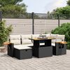 vidaXL Salon de jardin 7 pcs avec coussins noir r&eacute;sine tress&eacute;e