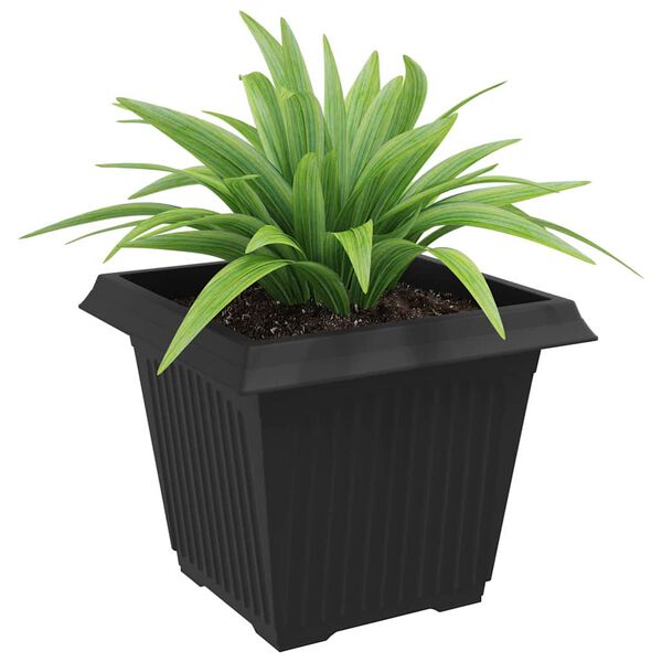 vidaXL Pot de Fleurs Carr&eacute; 24 pcs Noir 43 x 43 x 33,5 cm Plastique