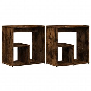 vidaXL Tables d'appoint 2 pcs ch&ecirc;ne fum&eacute; 50x30x50 cm bois d'ing&eacute;nierie