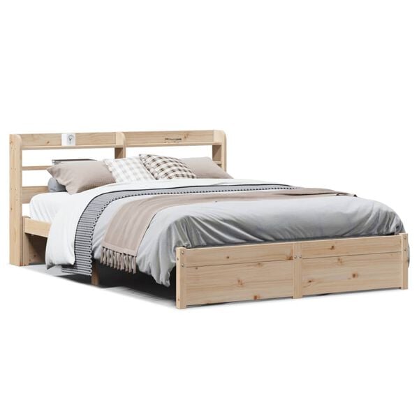 vidaXL Cadre de lit et t&ecirc;te de lit sans matelas 135x190 cm
