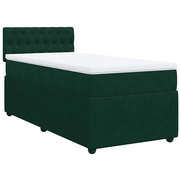 vidaXL Sommier &agrave; lattes de lit avec matelas Vert fonc&eacute; 100x200 cm