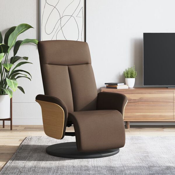 vidaXL Fauteuil inclinable avec repose-pieds marron tissu