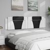 vidaXL Coussin de t&ecirc;te de lit Viana noir et blanc 200 cm similicuir
