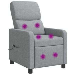 vidaXL Fauteuil de massage inclinable Gris clair Tissu