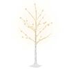 vidaXL Bouleau blanc &agrave; LED 48 LED Blanc chaud 120 cm