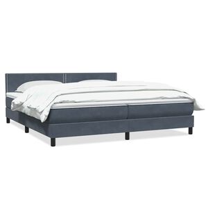 vidaXL Sommier &agrave; lattes de lit et matelas gris fonc&eacute; 180x210cm velours