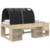 vidaXL Cadre de lit avec tunnel avec &eacute;tag&egrave;re 3 pc Ch&ecirc;ne Sonoma et noir