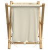 vidaXL Panier &agrave; linge blanc cr&egrave;me 45x55x63,5 cm bambou