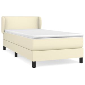 vidaXL Sommier &agrave; lattes de lit avec matelas Cr&egrave;me 80x200 cm Similicuir