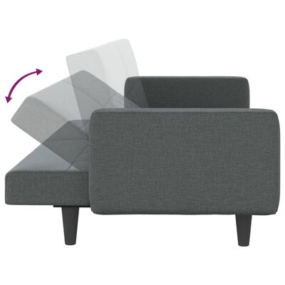vidaXL Canapé-lit avec coussins gris foncé tissu