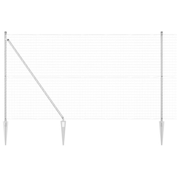 vidaXL Cl&ocirc;ture avec poteau Argent&eacute; 1,5 x 10 m Acier