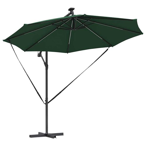 vidaXL Parasol Vert 294 x 294 x 248 cm Polyester et Aluminium