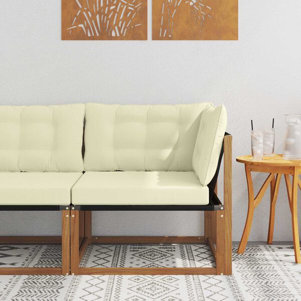 vidaXL Canap&eacute; d'angle ext&eacute;rieur Bois d'Acacia Massif Naturel