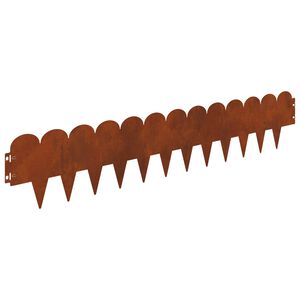 vidaXL Bordure de Pelouse 10 pc 103 x 20 cm Acier Rouill&eacute;