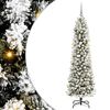 vidaXL Sapin de No&euml;l artificiel Blanc 210 cm PVC, m&eacute;tal et plastique