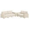 vidaXL Canap&eacute; 2 pc Beige Tissu en lin m&eacute;lang&eacute;
