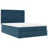 vidaXL Cadre de lit ottoman avec matelas bleu fonc&eacute; 140x190 cm velours