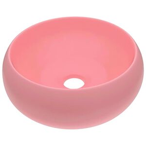 vidaXL Lavabo rond de luxe Rose mat 40x15 cm C&eacute;ramique