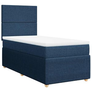 vidaXL Sommier &agrave; lattes de lit avec matelas Bleu 80x200 cm Tissu