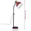 vidaXL Lampadaire 25 W rouge d&eacute;lav&eacute; 30x30x100-150 cm E27