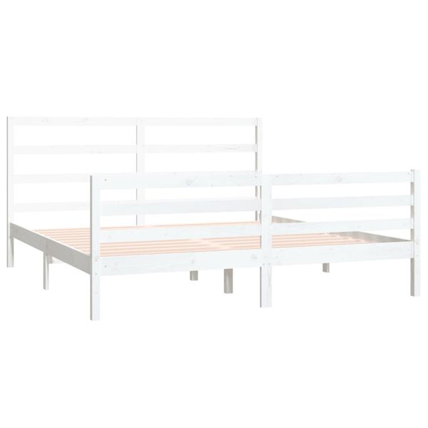 vidaXL Cadre de lit sans matelas blanc bois massif de pin 180x200 cm