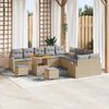 vidaXL Ensemble de canap&eacute; de jardin 13 pcs Beige et Gris clair