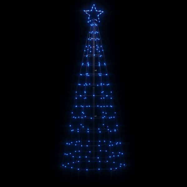 vidaXL Sapin de No&euml;l &agrave; LED avec piquets 220 LED bleu 180 cm