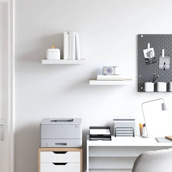 vidaXL &Eacute;tag&egrave;res flottantes 2 pcs ch&ecirc;ne et blanc 50x23x3,8 cm MDF