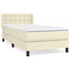 vidaXL Sommier &agrave; lattes de lit avec matelas Cr&egrave;me 90x190 cm Similicuir