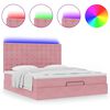 vidaXL Cadre de lit ottoman avec matelas rose 160x200 cm velours