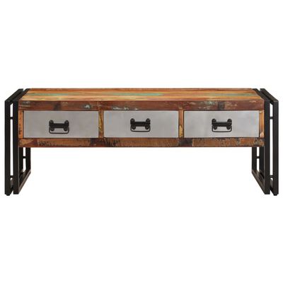 vidaXL Table basse avec 3 tiroirs Bois de récupération 100x50x35 cm