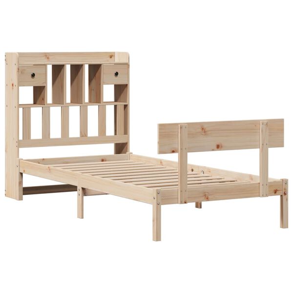 vidaXL Lit biblioth&egrave;que sans matelas 75x190 cm bois de pin massif