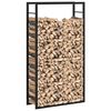 vidaXL &Eacute;tag&egrave;re &agrave; bois de chauffage Noir mat 80 x 28 x 154 cm Acier