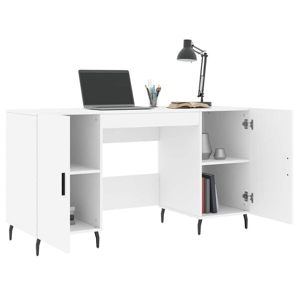 vidaXL Bureau blanc 140x50x75 cm bois d'ing&eacute;nierie