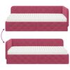 vidaXL Cadre de lit d'angle avec matelas Bordeaux 90 x 200 cm Velours