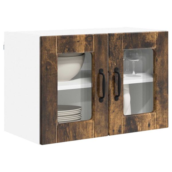 vidaXL Armoire de cuisine avec porte 2 pcs Ch&ecirc;ne fum&eacute; 60 x 31 x 40 cm