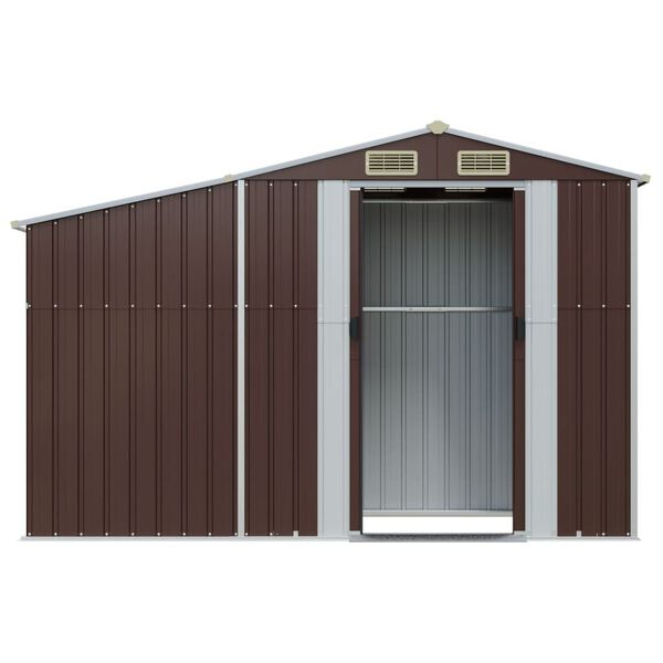 vidaXL Abri de jardin marron 277x93x179 cm acier galvanis&eacute;