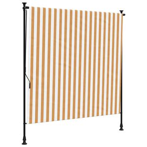 vidaXL Store roulant d'ext&eacute;rieur orange et blanc 150x270cm tissu acier