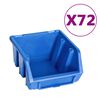 vidaXL Kit de bacs de stockage et panneaux muraux 128 pcs Bleu et noir
