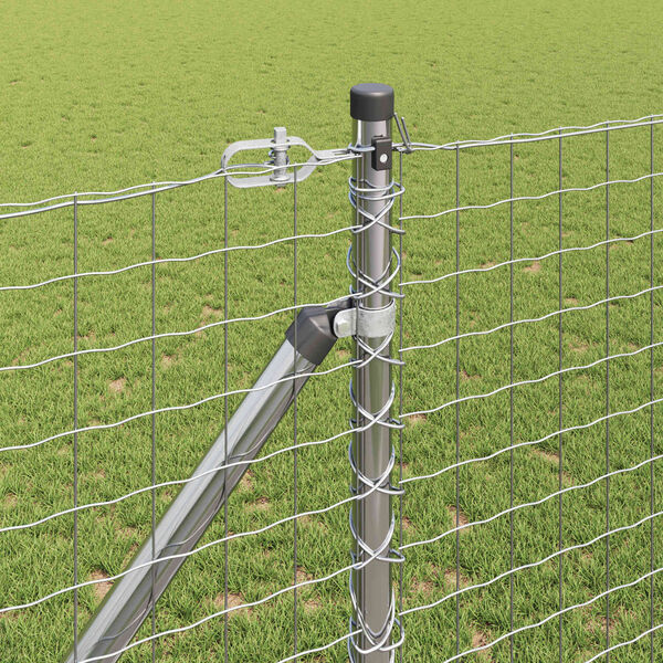 vidaXL Poteau de clôture. Autre 52 pcs Gris 3,2 x 3,2 x 160 cm Acier