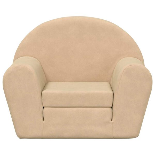 vidaXL Canap&eacute;-lit pour enfants cr&egrave;me peluche douce