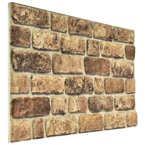 vidaXL Panneaux muraux 10 pc 100 x 50 cm Sable Sombre Mousse EPS