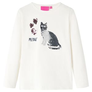 T-shirt pour enfants &agrave; manches longues &eacute;cru 104