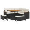 vidaXL Ensemble de canap&eacute; de jardin 8 pcs Noir polyrotin