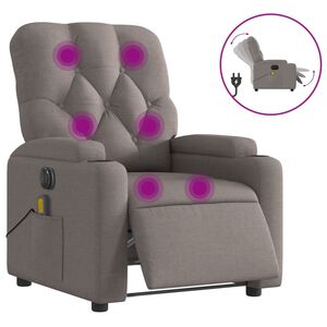 vidaXL Fauteuil de massage inclinable &eacute;lectrique Taupe Tissu
