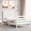 vidaXL Cadre de lit sans matelas blanc bois massif