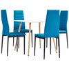 vidaXL Ensemble de salle &agrave; manger 5 pcs Similicuir Bleu marine