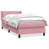 vidaXL Sommier &agrave; lattes de lit avec matelas rose 100x220 cm velours