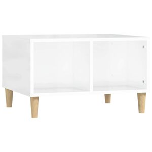vidaXL Table basse Blanc brillant 60x50x36,5 cm Bois d'ing&eacute;nierie